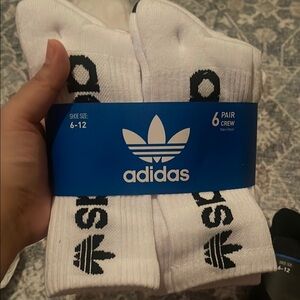Adidas Men's White Crew Socks
